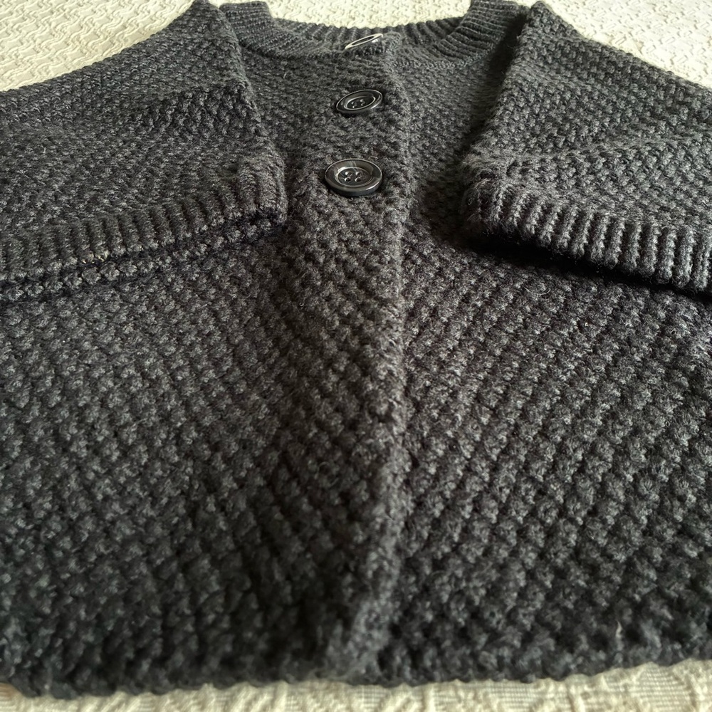 Chico's Wool Blend Black Knit Cardigan Size 2 US Large/12 - Picture 3 of 7